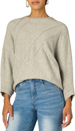 Wit & Wisdom Three Quarter Dolman Sleeve Crewneck Sweater in Heather Grey at Nordstrom, Size X-Small