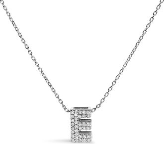 House of Brilliance 10K Gold Diamond Accent A-Z Initial Bubble Pendant Necklace