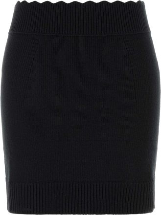 Chlo&eacute; Black Wool Blend Mini Skirt
