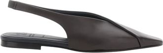 Brunello Cucinelli Slingback ballerinas met vierkante neus - Dames - Ballerinas - Bruin - 37 EU - Leer - Schoenen