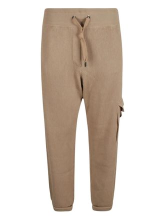 Brunello Cucinelli ribbed drawstring-waistband track pants - women - Cotton - M - Brown