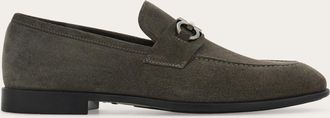 Ferragamo Men Moccasin with Gancini ornament Grey Size 10.5