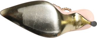 Dolce & Gabbana Beige Crystal Heels Slingbacks Sandals Womens Shoes (Pre-Owned)
