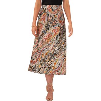 1.State Print Midi Skirt in Rich Black Print at Nordstrom Rack, Size 6