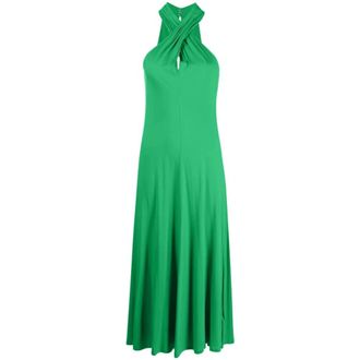 Polo Ralph Lauren Groene Mini Jurk Bianca Cocktail - Dames - Casual kleedjes - Groen - M - Kleedjes