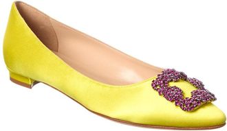 Manolo Blahnik Hangisi Satin Flat