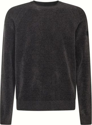 Roberto Ricci Design Velvet Round Knit - Heren - Ronde hals truien - Grijs - M - Polyester - Truien & Vesten