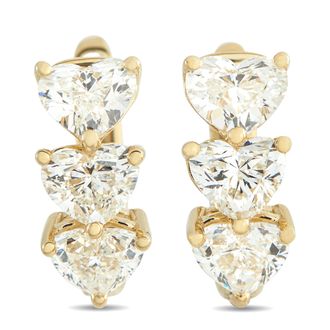Luxury Bazaar 18K Yellow Gold 3.0ct Diamond Earrings AER-19350-1-Y