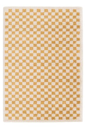 AFK Living Alfombra de pelo alto f&aacute;cil de mantener rosa amarillo 160 x 230 cm