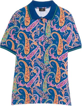 Etro Polo con stampa paisley - Blu