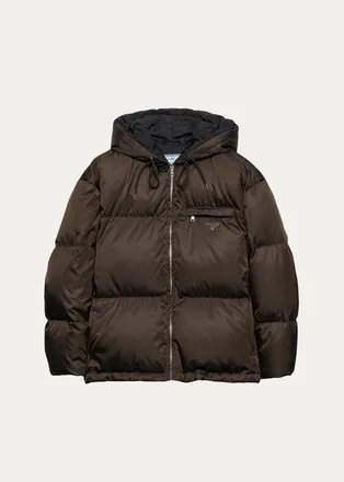 Prada Re-Nylon Hooded Down Jacket