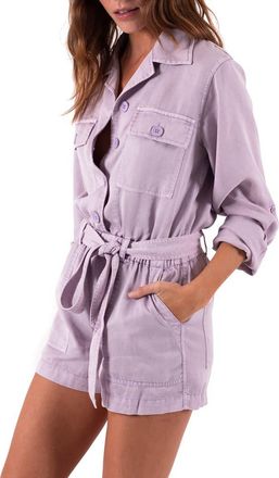 Pam & Gela Cargo Romper in Lavender at Nordstrom, Size Large P
