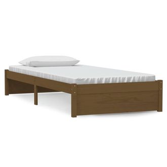 Berkfield Home Bed Frame Honey Brown Solid Wood 90x190 cm Single