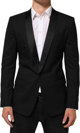 Dolce & Gabbana Mens Black Martini 1 Button Suit Jacket Blazer Pl+se+wv