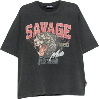 Just Cavalli T-shirt con stampa logo - - Tops - Uomo - Nero - M