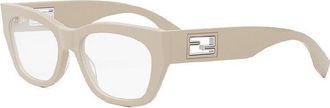 Fendi FE50082I057 Square Full Rim Eyeglasses - Beige