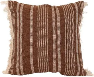 Foreside Home And Garden Handwoven Brown Stripe Outdoor Accent Throw Pillow at Nordstrom, Size Medium