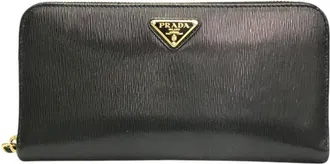 Prada Black Vitello Move Long Wallet (Bi-Fold) (Pre-Owned)