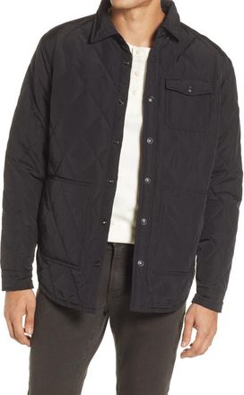 Schott NYC Quilted Down Shirt Jacket in Black at Nordstrom, Size X-Large