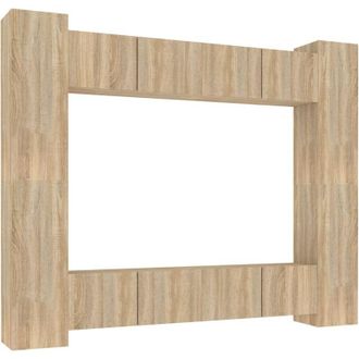 vidaXL Vidaxl - Set De Muebles Para Tv 8 Pzas Madera Contrachapada Roble Sonoma
