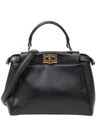 Fendi Fendi Black Smooth Calfskin Leather Mini Peekaboo (Authentic Pre-Loved)