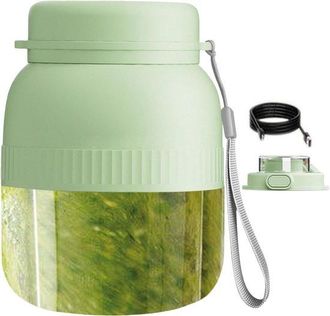 OEM Batidora Port&aacute;til Inal&aacute;mbrica De Color Verde Menta Con 10 Cuchillas, Doble Tapa, Pantalla Digital Y Capacidad De 500 Ml, Recargable