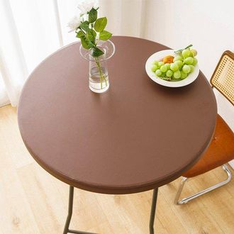 OEM 1 Funda Redonda Impermeable Para Mesas Auxiliares De Exterior - Mantel De Vinilo Para Comedor De Patio - 60 Cm - Marr&oacute;n Caf&eacute;