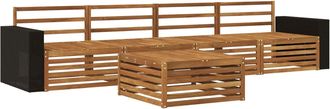 vidaXL Conjunto De Sof&aacute;s De Exterior 5 Uds. Natural Vidaxl