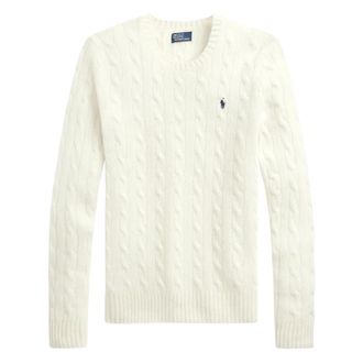 Polo Ralph Lauren Round-neck Knitwear, female, White, S, Julianna Long Sleeve Pullover