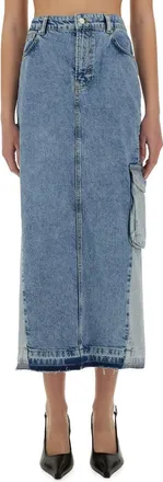 Moschino Long Denim Skirt - Blue