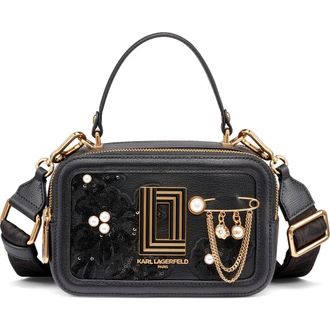 Karl Lagerfeld Simone Crossbody Bag in Black/Gold at Nordstrom Rack