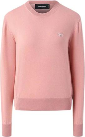 Dsquared2 Pull - Dames - Ronde hals truien - Roze - M - Katoen - Truien & Vesten