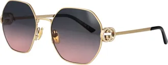 Gucci Womens Sunglasses Gg2046s Gold Metal