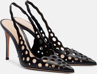 Gianvito Rossi 95 leather slingback pumps