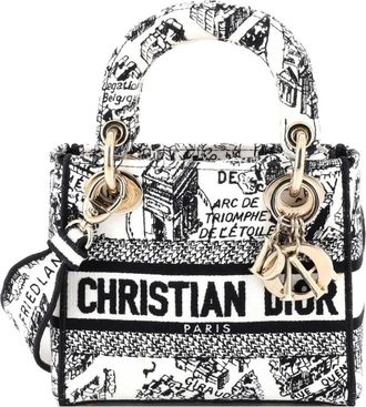 Dior Lady D-Lite Bag Embroidered Canvas Mini satchel - women - Canvas - One Size - Black