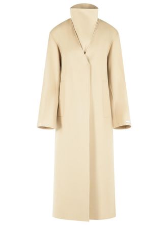 Sportmax Assenso Long Coat In Pure Powder Wool