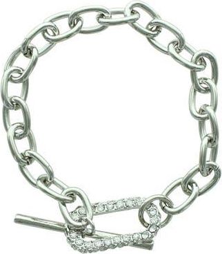 Olivia Welles Krystal Toggle Bracelet in Silver /Clear at Nordstrom Rack