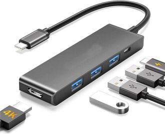 Trade Shop Trade Shop - Hub Usb Type-c 5 En 1 Hdmi 4k Compatible Con Thunderbolt 3 Multifunction Q-hu90
