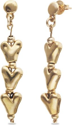 UNOde50 Long Earrings With Hearts Plated In 18K Gold at Nordstrom