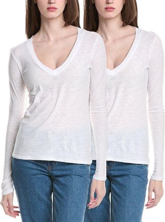 James Perse 2Pk Relaxed V-Neck T-Shirt