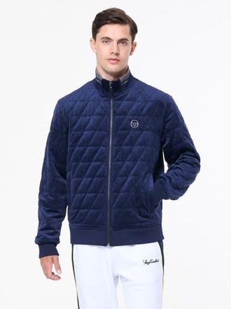 Sergio Tacchini Redi Quilted Velour Bomber Jacket in Maritime Blue at Nordstrom, Size Xxx-Large