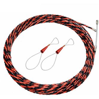 OEM Varilla De Tracci&oacute;n De 50 M De Longitud Para Cables El&eacute;ctricos - 5 Mm, Poli&eacute;ster Trenzado, Negro/rojo, Retr&aacute;ctil Para El Tendido De Cables En Conducto
