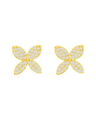 Suzy Levian 14K 0.15 Ct. Tw. Diamond Marquise Flower Studs