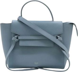 Celine Pre-owned Handbags, female, Blue, Size: ONE SIZE Pre-owned Belt Micro Leather 2way Bag
