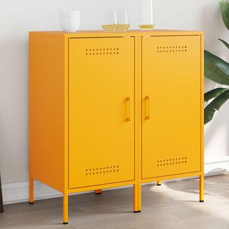 Berkfield Home Sideboards 2 pcs Mustard Yellow 36x39x79 cm Steel | Size: 36 x 39 x 79 cm
