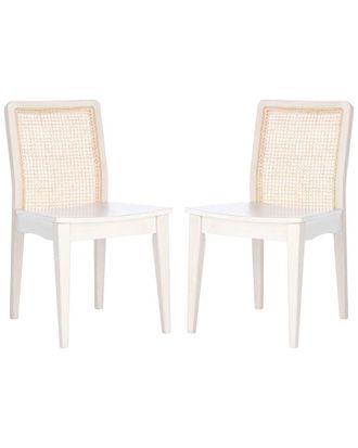 Safavieh Set Of 2 Benicio Rattan Dining Chairs