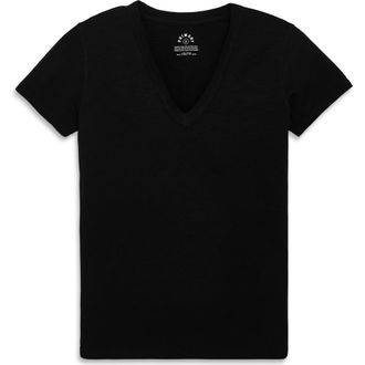 primary Adult Classic Slub V-Neck Tee in Black at Nordstrom, Size X-Large