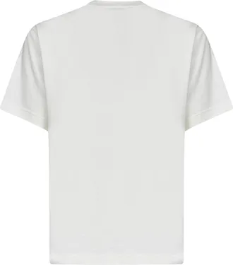 Burberry Mens T-Shirt Knight Stamp Check Chalk White Cotton T-Shirts And Polos