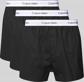 Calvin Klein Underwear Boxershorts mit elastischem Logo-Bund im 3er-Pack in Black, Größe S