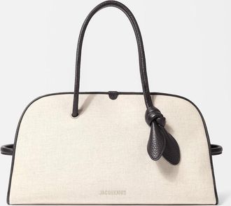 Jacquemus Womens Le Petit Turismo Leather Bag In Light Greige/black